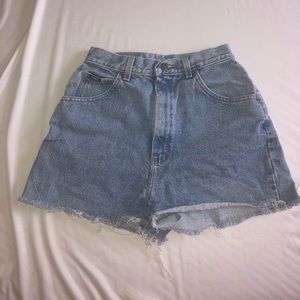 High waisted jean shorts